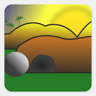 Pegatina Cuadrada Tumba vacía