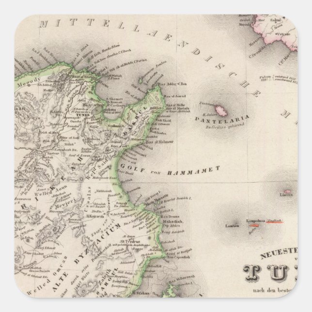 Pegatina Cuadrada Túnez (Anverso)