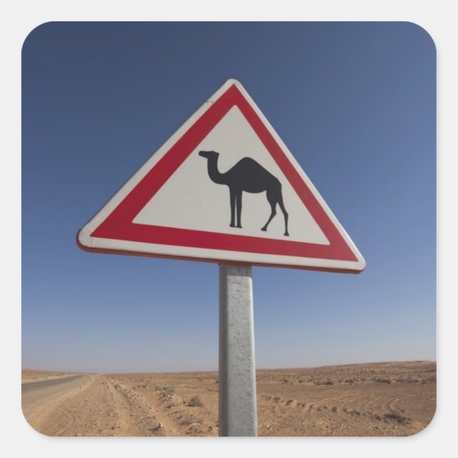 Pegatina Cuadrada Túnez, zona de Ksour, Ksar Ghilane, Gran Erg 6 (Anverso)