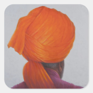 Pegatina Cuadrada Turbante 2014 del azafrán