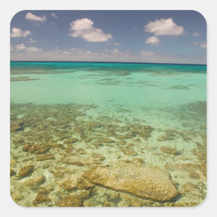 Pegatina Cuadrada Turcas y Caicos, Isla Gran Turca, Cockburn 2