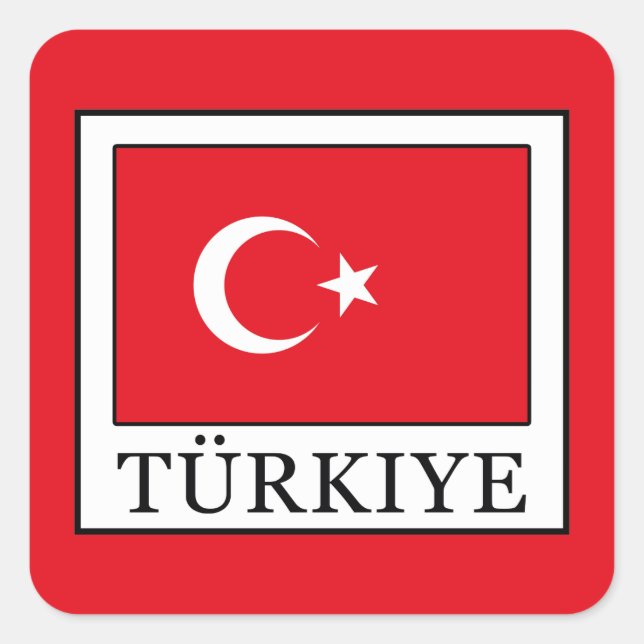 Pegatina Cuadrada Türkiye (Anverso)
