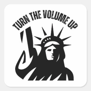 Pegatina Cuadrada Turn The Volume Up New York Zohran Mamdani