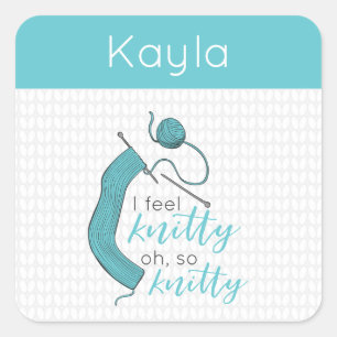 Pegatina Cuadrada Turquesa Me Siento Tediosa, Oh Tan Cuidadosa