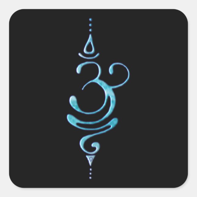 Pegatina Cuadrada Turquesa Respira  (Anverso)