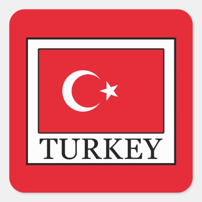Pegatina Cuadrada Turquía (Anverso)