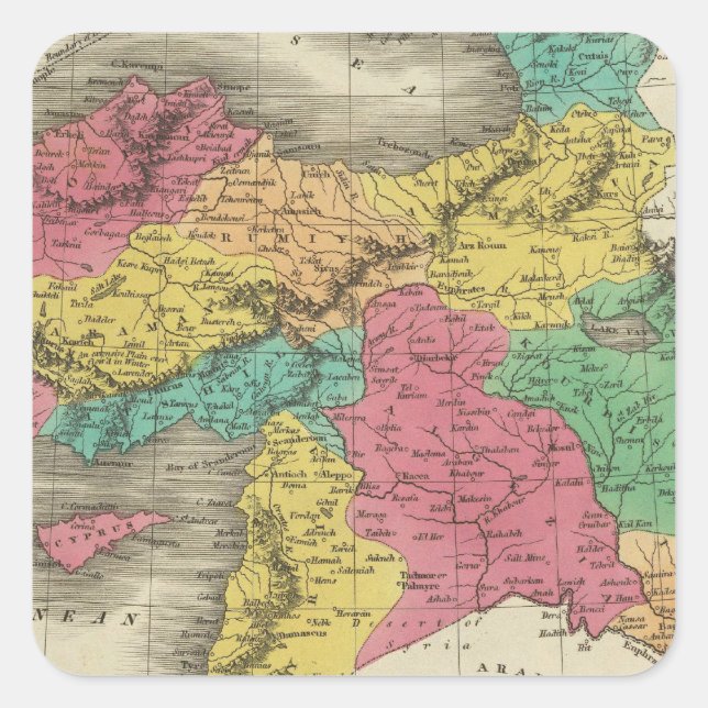 Pegatina Cuadrada Turquía En Asia 3 (Anverso)