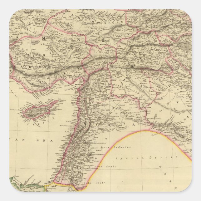 Pegatina Cuadrada Turquía en Asia 3 (Anverso)