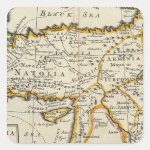Pegatina Cuadrada Turquía en Asia o Asia Menor