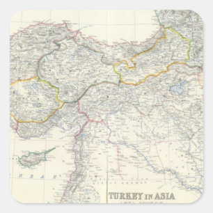 Pegatina Cuadrada Turquía en Asia, Transcaucasia