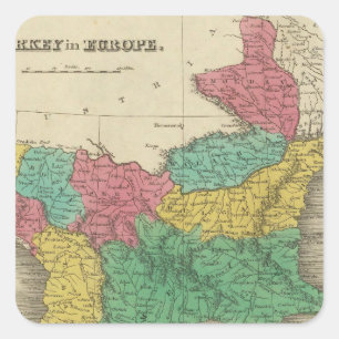 Pegatina Cuadrada Turquía en Europa