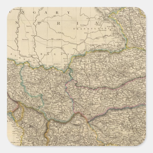 Pegatina Cuadrada Turquía en Europa 9 (Anverso)