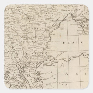 Pegatina Cuadrada Turquía, en Europa y Hungría