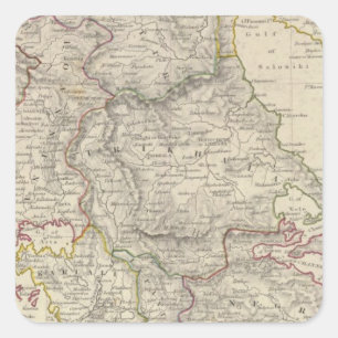 Pegatina Cuadrada Turquía II Grecia septentrional