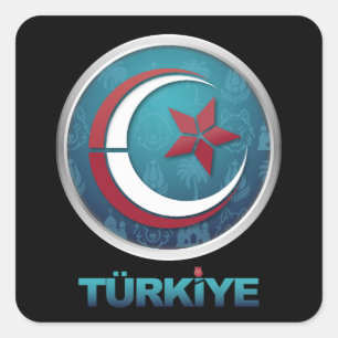 Pegatina Cuadrada Turquía Turquía Europa Asia