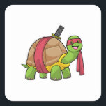 Pegatina Cuadrada Turtle at Martial arts with Sword<br><div class="desc">This design is the perfect gift for a birthday,  Christmas and other celebrations. It is suitable for women,  men and kids.</div>