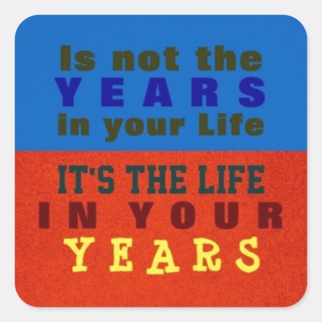 Pegatina Cuadrada TUS AÑOS ~ Pegatinas (Anverso)