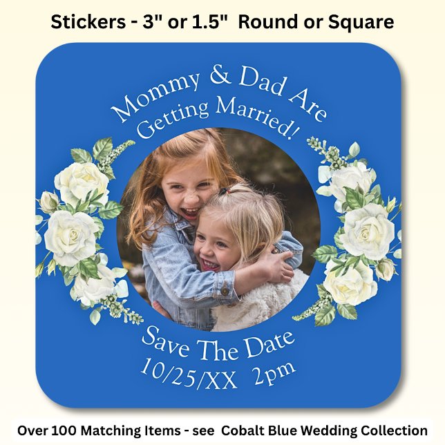 Pegatina Cuadrada Tus Hijos Fotografían A Mamá Casándose Con Papá (Subido por el creador)