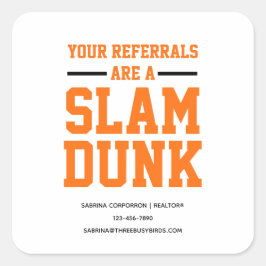 Pegatina Cuadrada Tus referencias son mercadeo de marchas de marea n