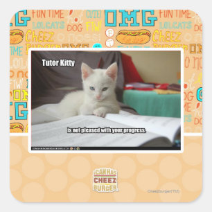 Pegatina Cuadrada Tutor Kitty