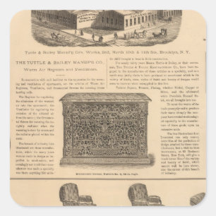 Pegatina Cuadrada Tuttle y Bailey Manufacturing Company