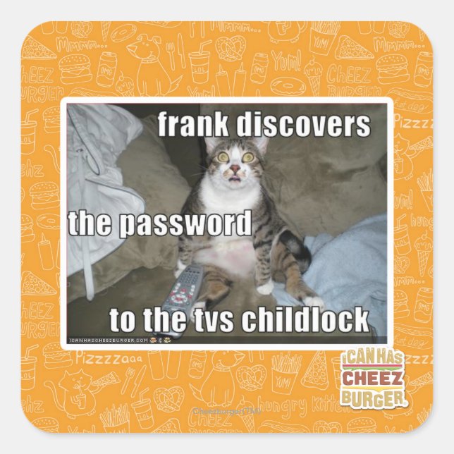 Pegatina Cuadrada TV Childlock (Anverso)