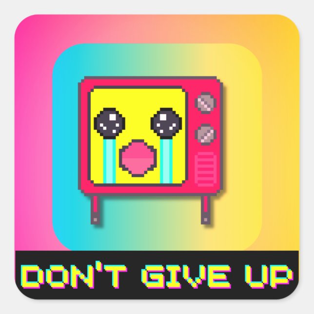 Pegatina Cuadrada TV Cry (Anverso)