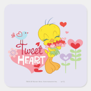 Pegatina Cuadrada Tweet Heart