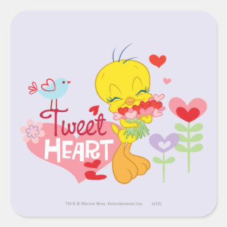 Pegatina Cuadrada Tweet Heart