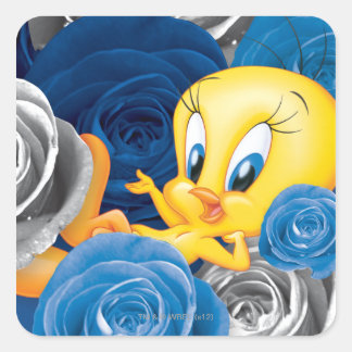 Pegatina Cuadrada TWEETY™ Con Rosas