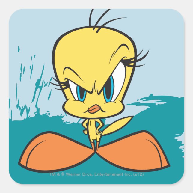 Pegatina Cuadrada TWEETY™ enojado (Anverso)
