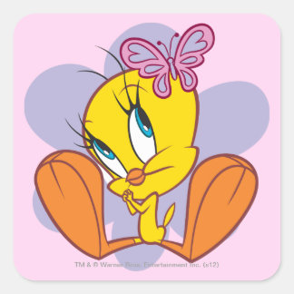Pegatina Cuadrada TWEETY™ y mariposa