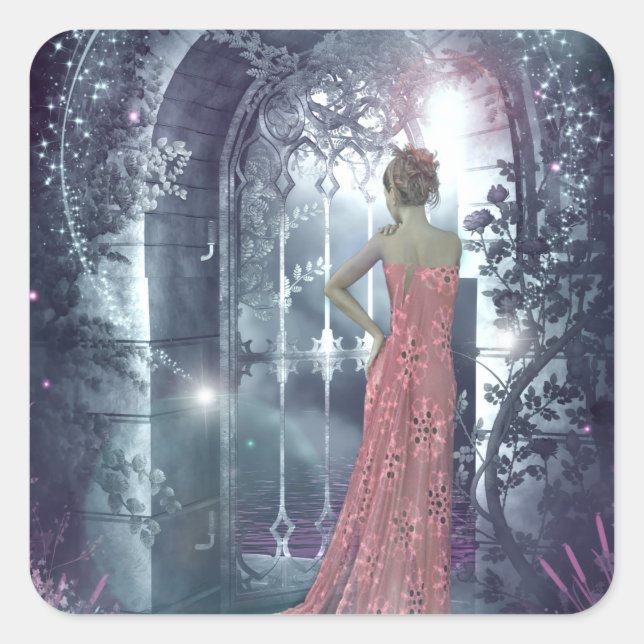 Pegatina Cuadrada Twilight Gatekeeper (Anverso)