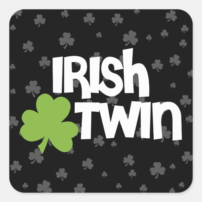 Pegatina Cuadrada Twin irlandés (Anverso)