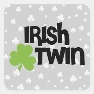 Pegatina Cuadrada Twin irlandés