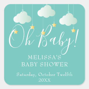 Pegatina Cuadrada Twinkle twinkle estrellita Oh Baby baby shower