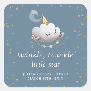 Pegatina Cuadrada Twinkle Twinkle Little Star Baby Shower