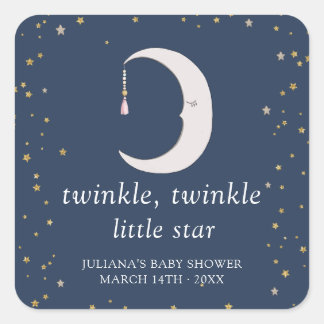 Pegatina Cuadrada Twinkle Twinkle Little Star Baby Shower