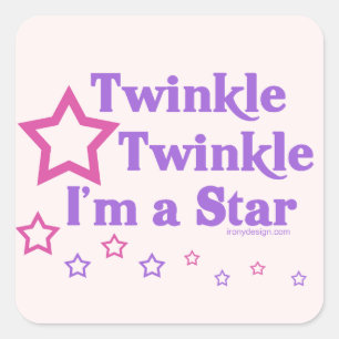 Pegatina Cuadrada Twinkle Twinkle Soy una estrella