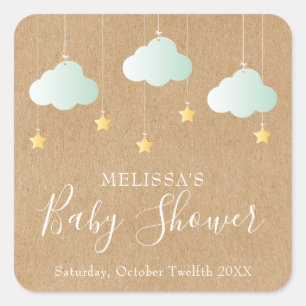 Pegatina Cuadrada Twinkle Twinkle Twinkle Little Star Baby Shower / 