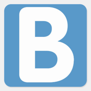 Pegatina Cuadrada Twitter emoji - Letter B