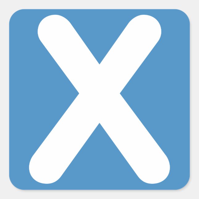 Pegatina Cuadrada Twitter emoji - Letter X (Anverso)