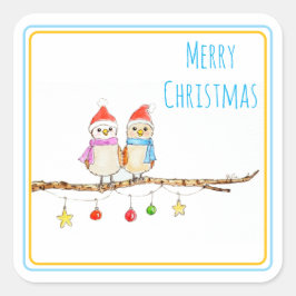 Pegatina Cuadrada Two Little Birds 