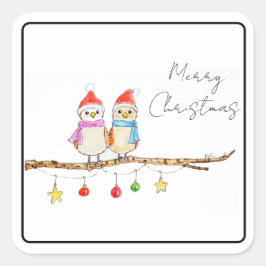 Pegatina Cuadrada Two Little Birds 