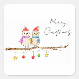 Pegatina Cuadrada Two Little Birds 