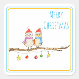 Pegatina Cuadrada Two Little Birds  Square Sticker