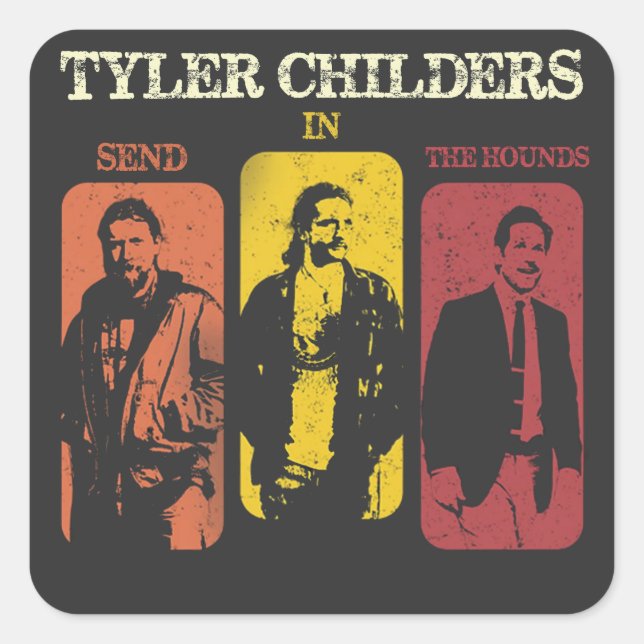 Pegatina Cuadrada Tyler Childers Music Shirt (Anverso)