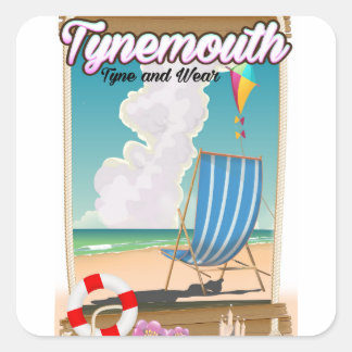 Pegatina Cuadrada Tynemouth Tyne and Wear, afiche de viajes