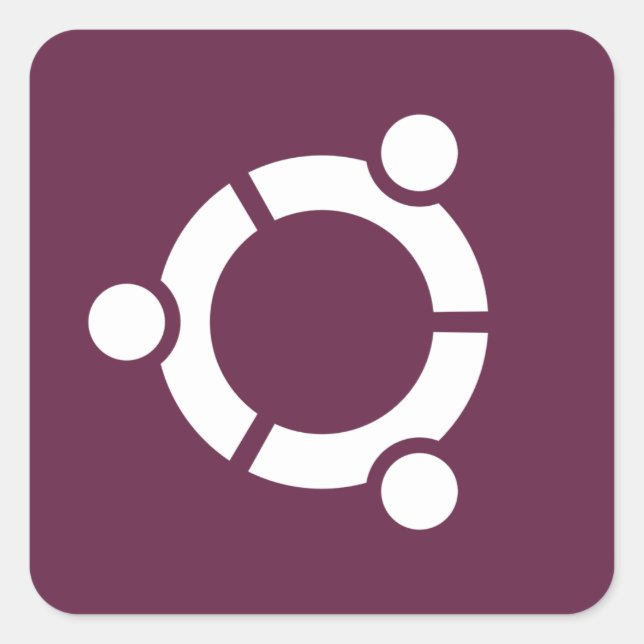 Pegatina Cuadrada Ubuntu Purple (Anverso)