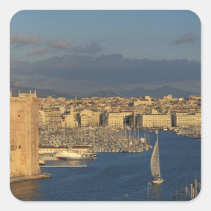 Pegatina Cuadrada UE, Francia, Provenza, Bouches-du-Rhone, 2